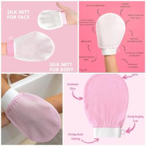 Silk Milk Body Scrubber Gloves (Mix/RandomΒ color)