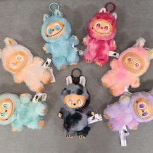 Pop Mart Labubu Plush Toy Binginto Energy Series Cute Soft Bunny Doll with Keychain for Kids Girls Boys – Anime Collectible