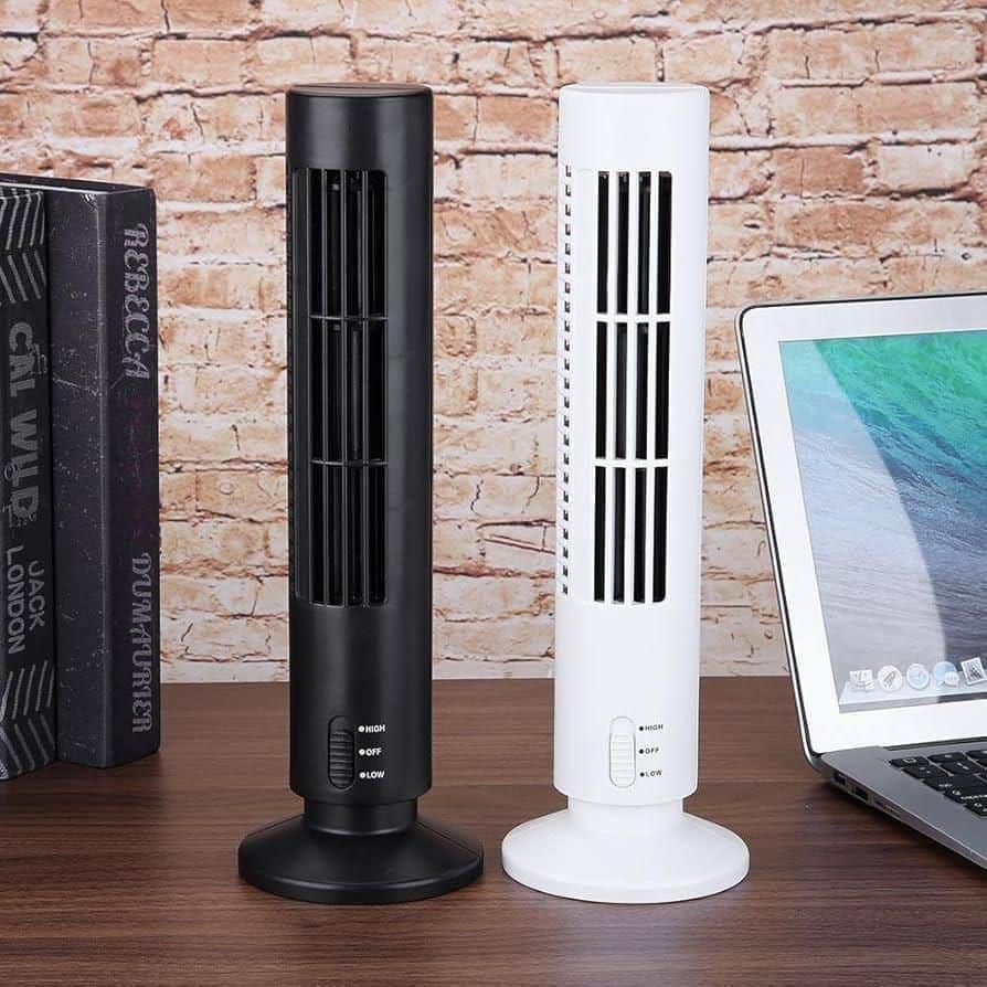 Portable USB Air Conditioner Mini Vertical Bladeless Fan Summer Air Cooler For Home Office Travel Cooling Tower Fan, 3 Wind Speed Desktop Air Conditioner Fan - Image 4