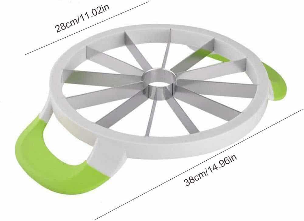 Extra Large Watermelon Cutter Slicer Tool, Stainless Steel Watermelon Slicer, Comfort Silicone Handle, Fruit Cutter for Melon,Pineapple,Honeydew,Round (Big Size). - Image 2