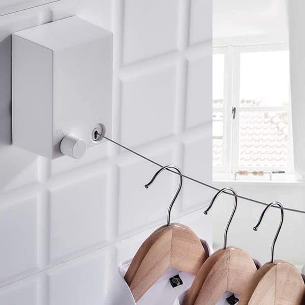 Hot Retractable Indoor And Outdoor Clothes Wall Hanger Magic Drying Rack Balcony Bathroom Invisible Clothesline Wire Rope,drying String For Home Balcony Room Color - Image 3
