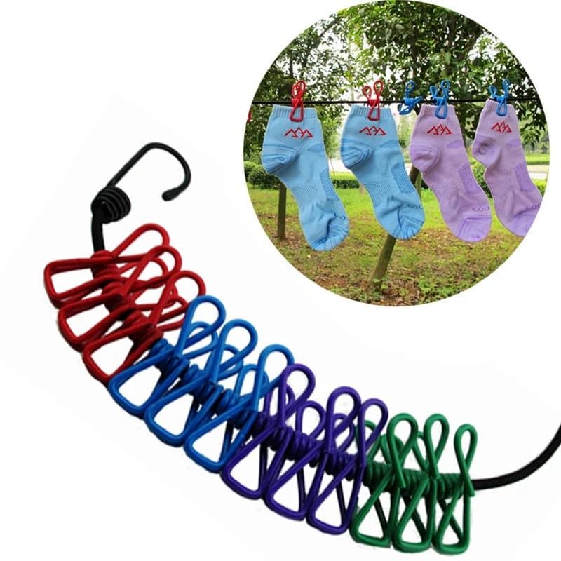 Elastic Clothesline Rope Hang 185cm Portable Clothesline - Image 2