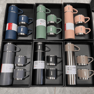 Stainless Steel Vacuum Flask Set 500ml Double Wall Thermos Set Vacuum Flask Gift Set WithΒ DoubleΒ Lids