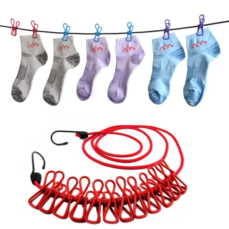 Elastic Clothesline Rope Hang 185cm Portable Clothesline - Image 3