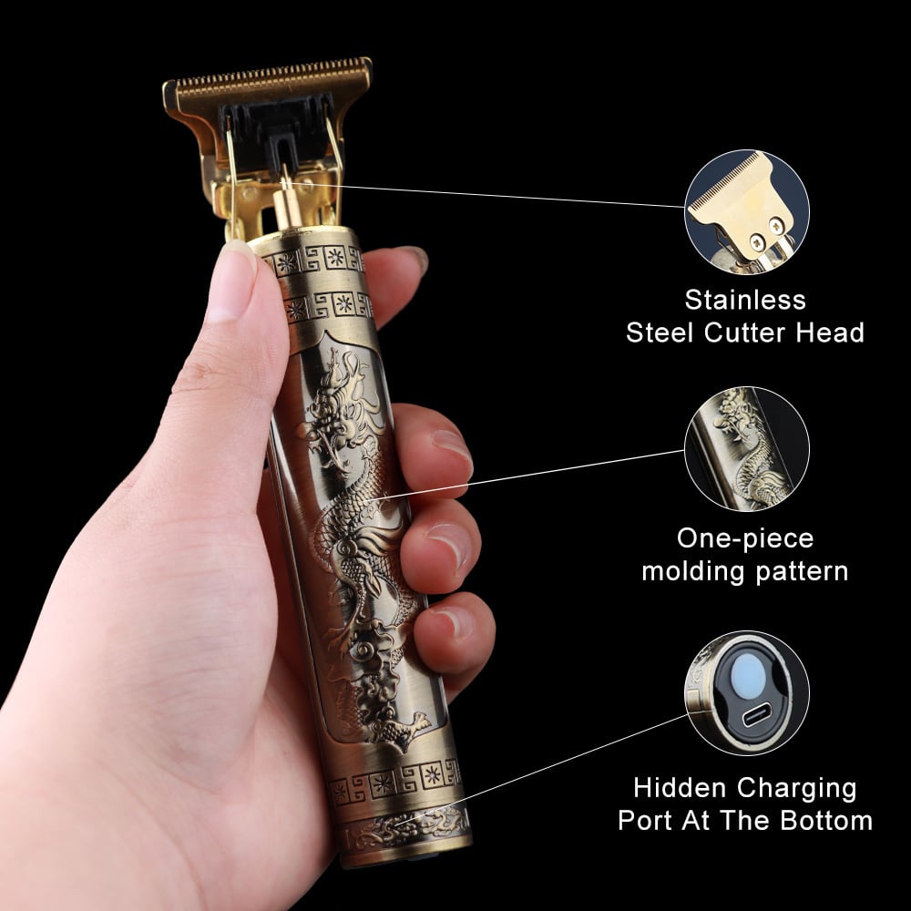 Vintage T9 USB Hair Clipper For Men Beard Shaver Hair New Barber Beard trimmer ( Plastic) - Image 3